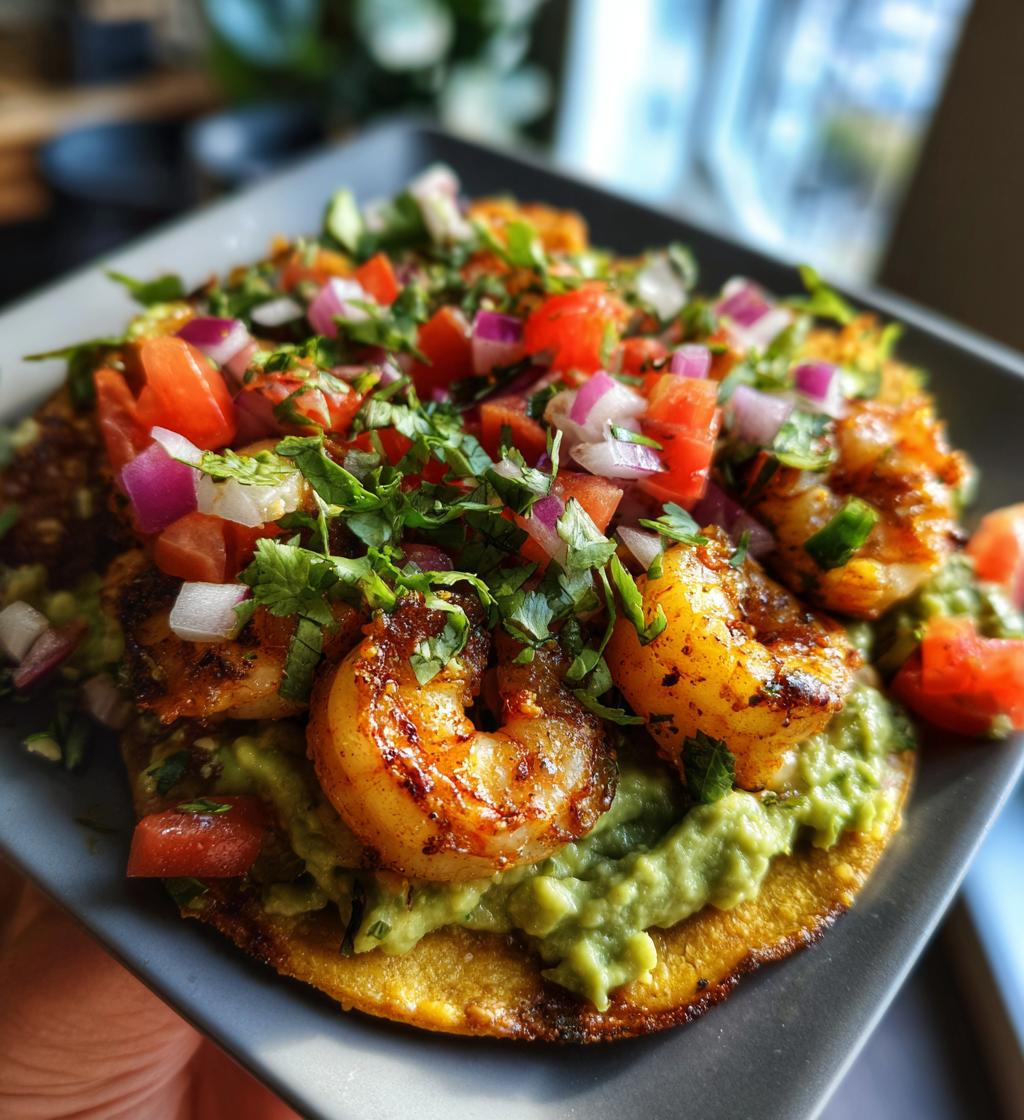 grilled shrimp tostadas creamy avocado - detail 1