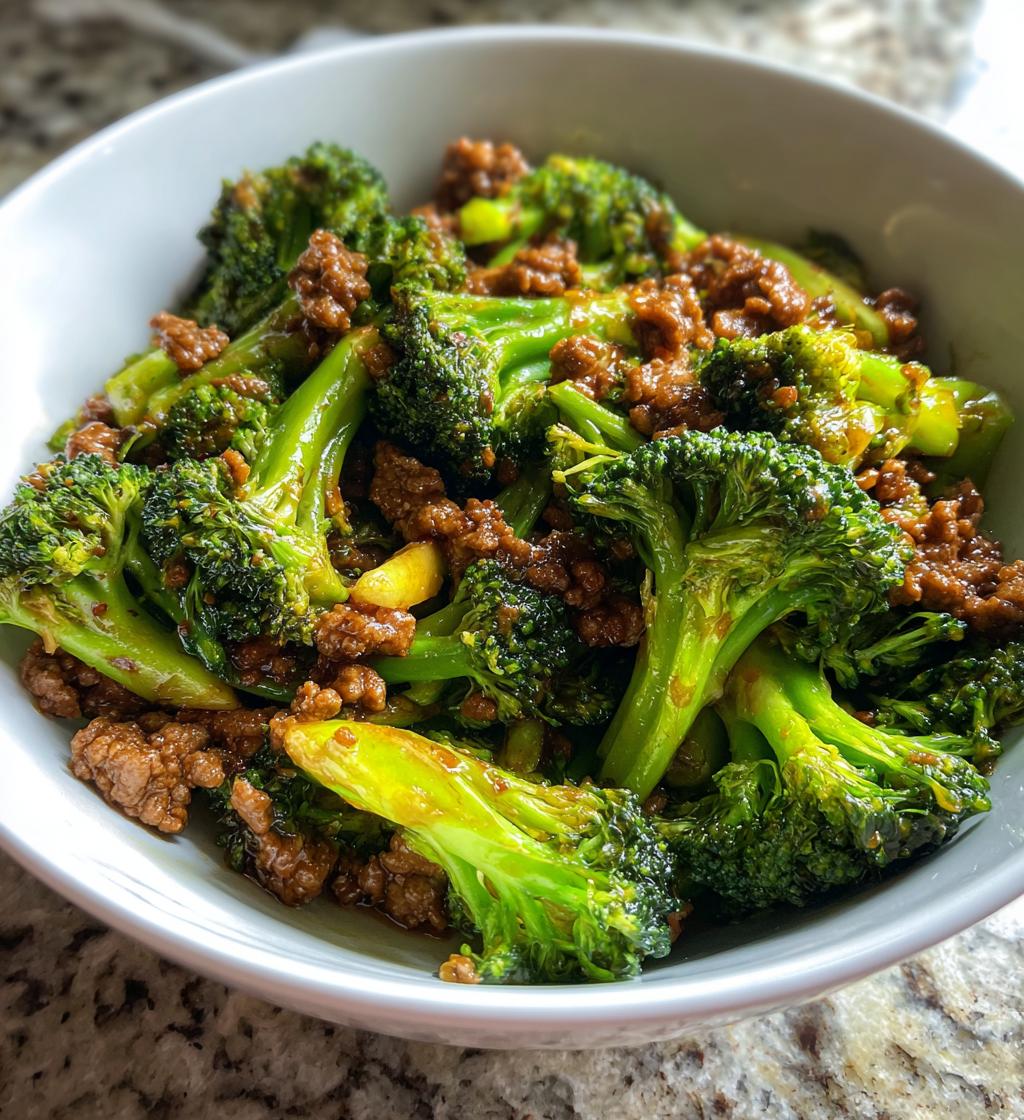 ground beef and broccoli stir fry - detail 1