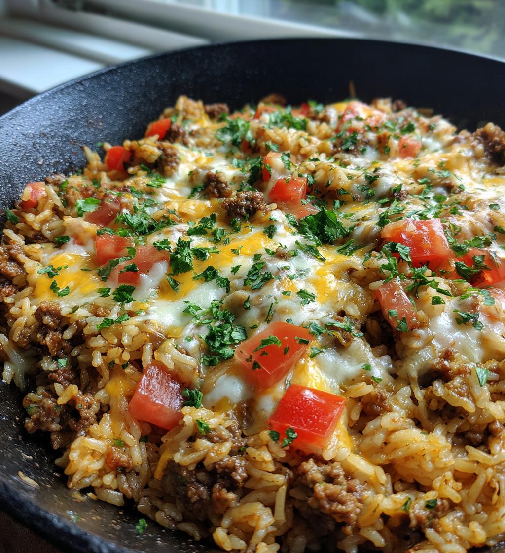 ground beef and rice skillet - detail 1