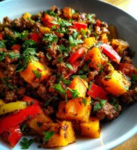 ground beef and sweet potato skillet