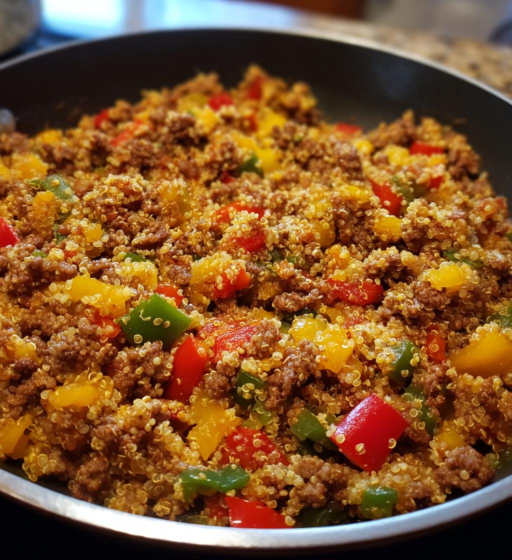 ground beef quinoa skillet - detail 1