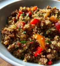 ground beef quinoa skillet
