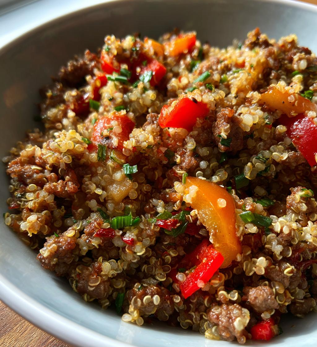 ground beef quinoa skillet
