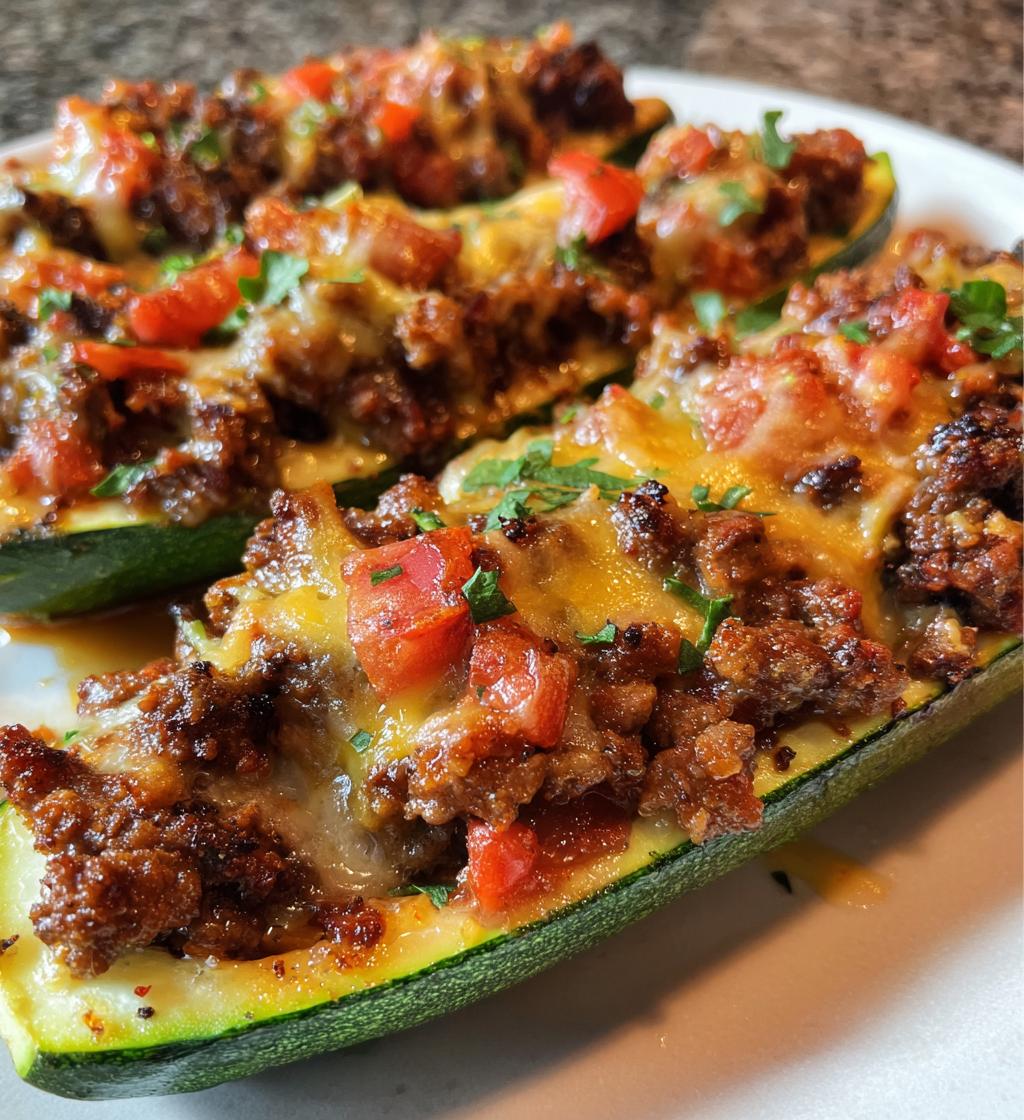 ground beef zucchini boats