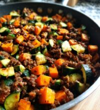 ground beef zucchini sweet potato skillet