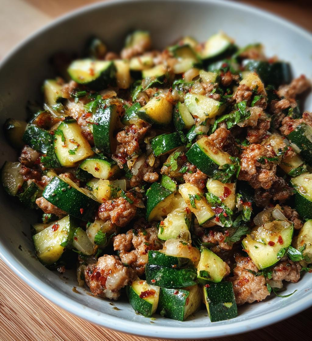 ground turkey and zucchini skillet - detail 1