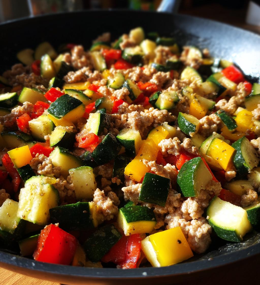ground turkey zucchini skillet