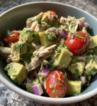 healthy avocado chicken salad