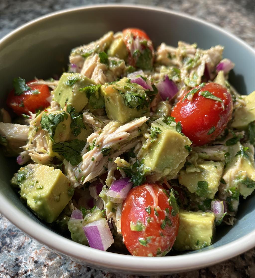 healthy avocado chicken salad