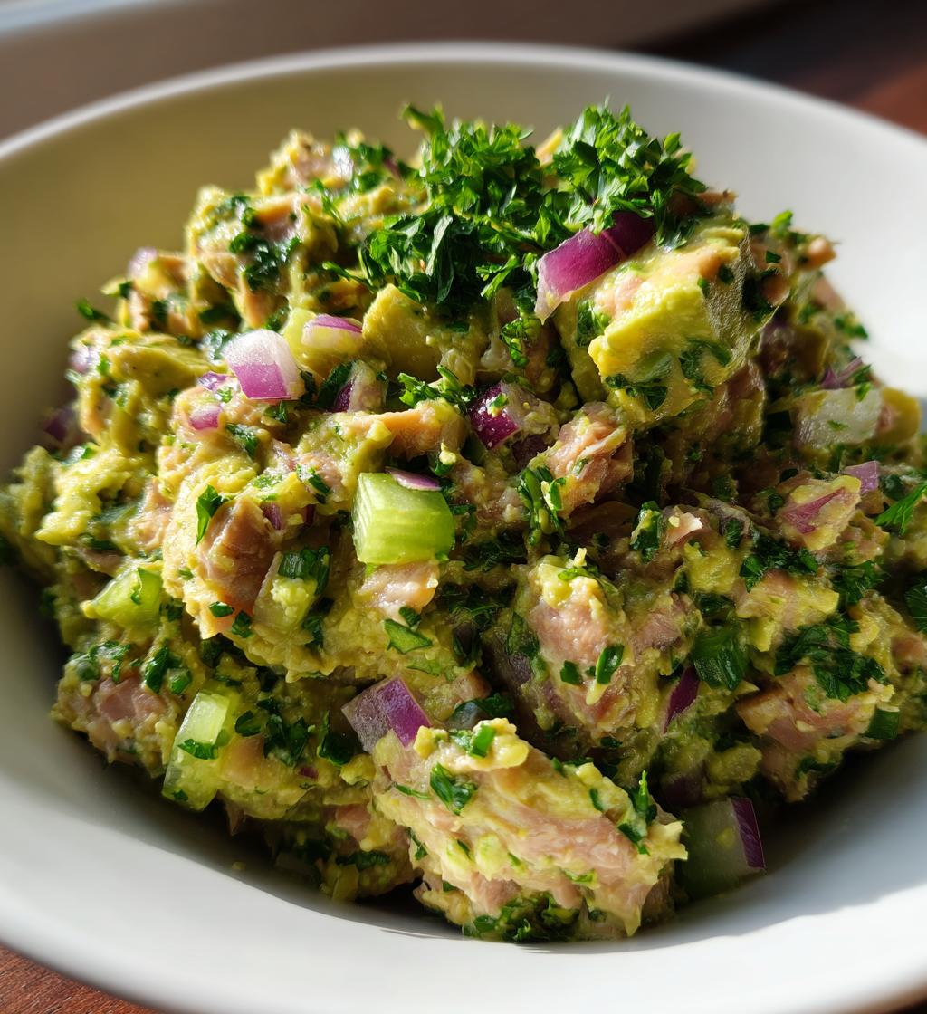 healthy avocado tuna salad - detail 1