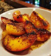 healthy honey roasted peaches