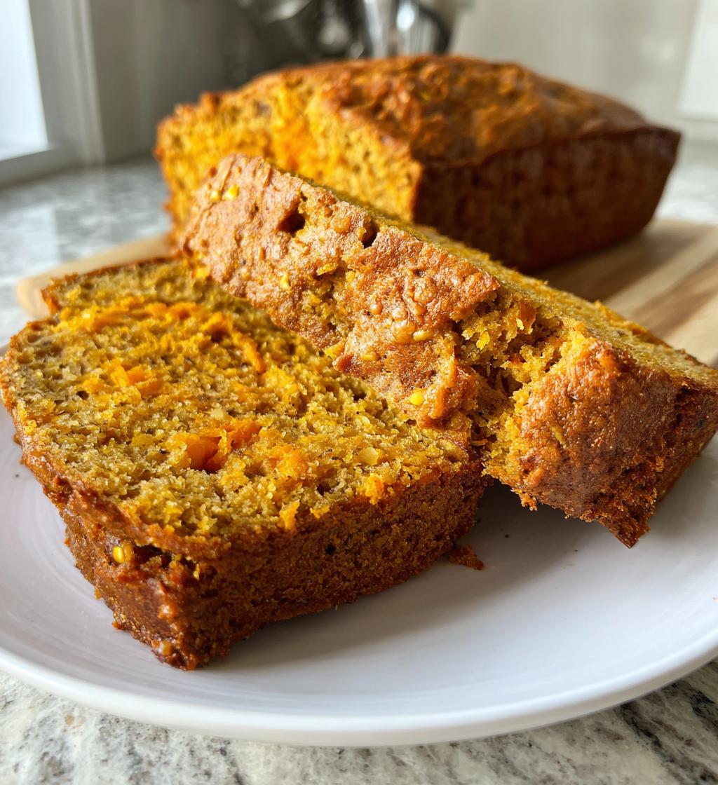 healthy no added sugar pumpkin banana bread - detail 1