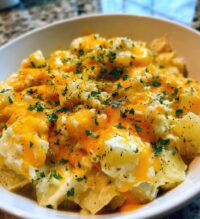 hearty cheddar garlic herb potato soup