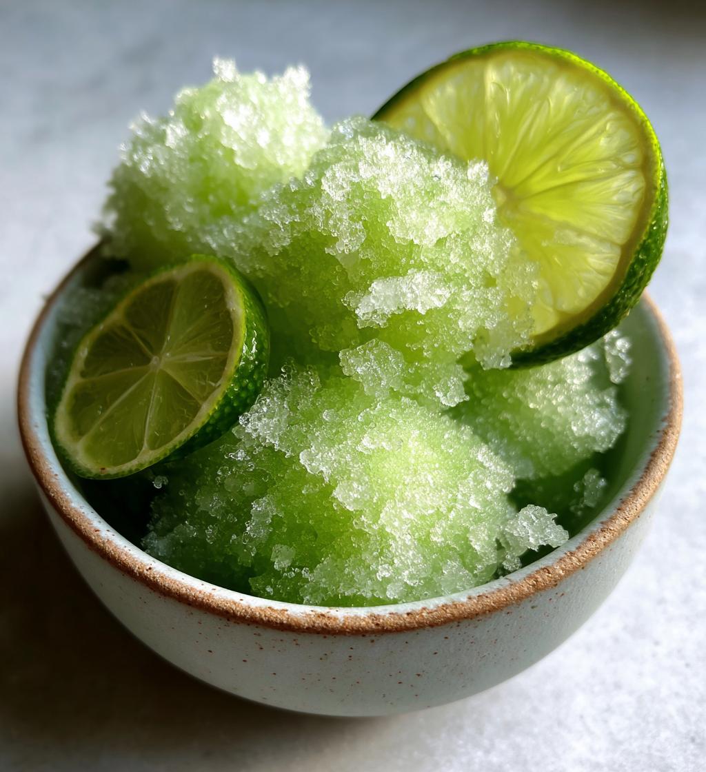 homemade lime sorbet - detail 1