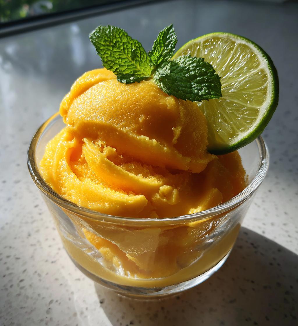 homemade mango sorbet
