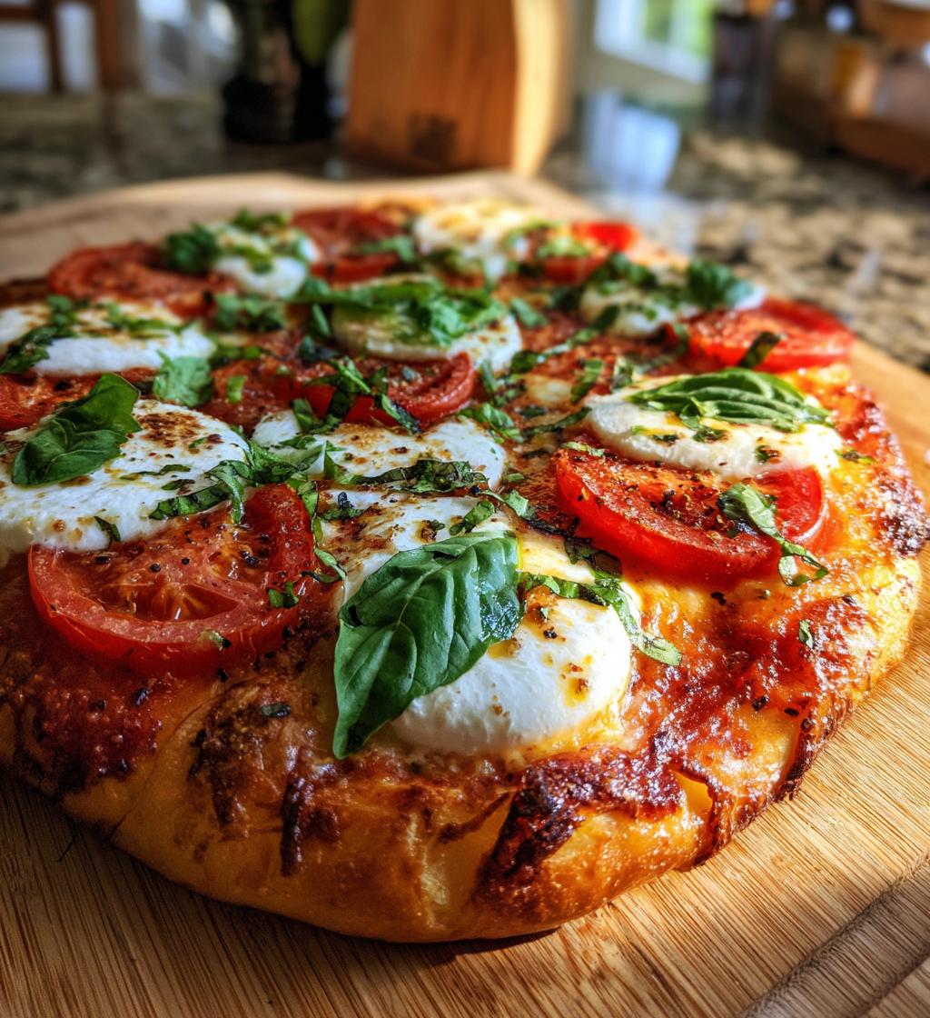 homemade margherita pizza - detail 1