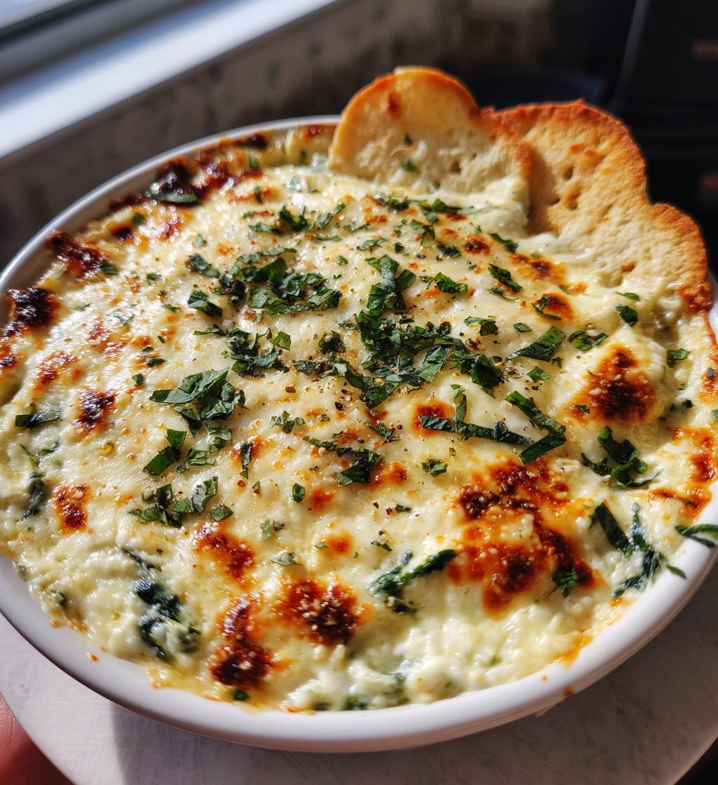 homemade spinach and artichoke dip - detail 1