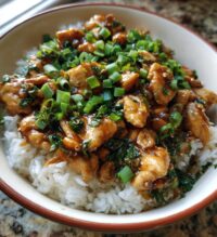 honey garlic chicken rice bowl