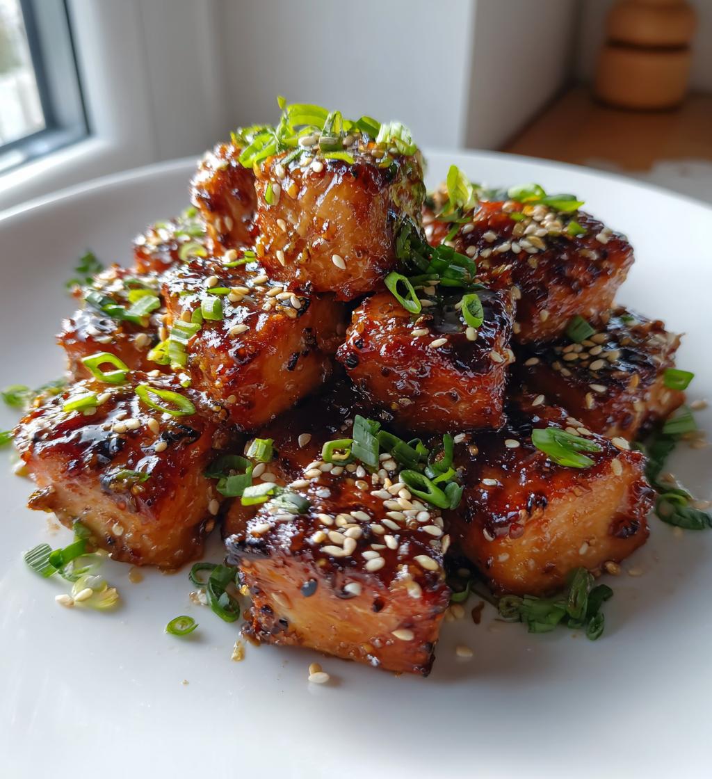 honey garlic salmon bites recipe - detail 1