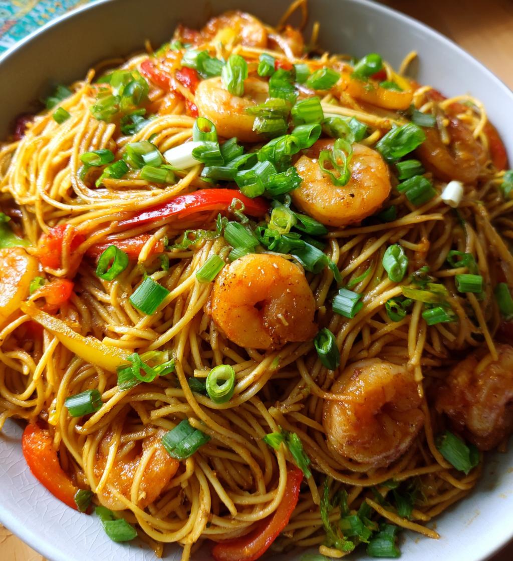honey garlic shrimp chow mein