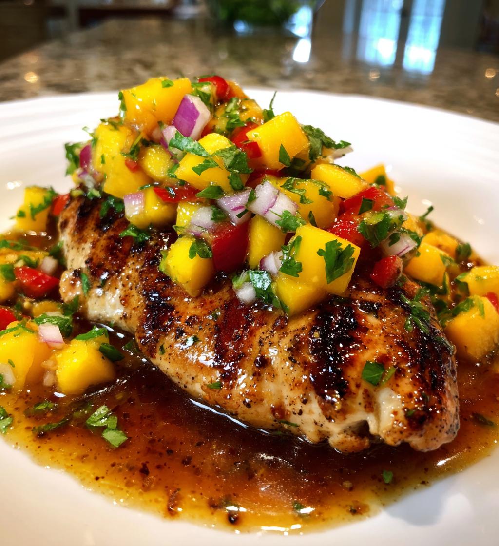honey lime chicken with mango salsa