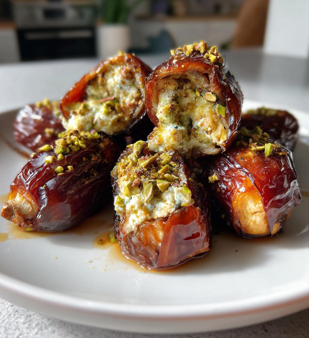 honey pistachio ricotta stuffed dates - detail 1