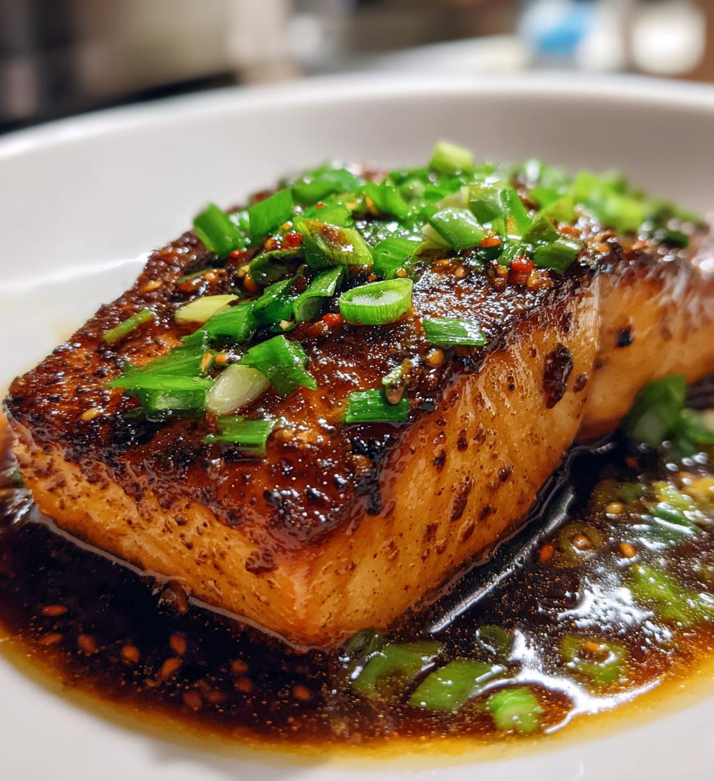 honey soy glazed salmon - detail 1