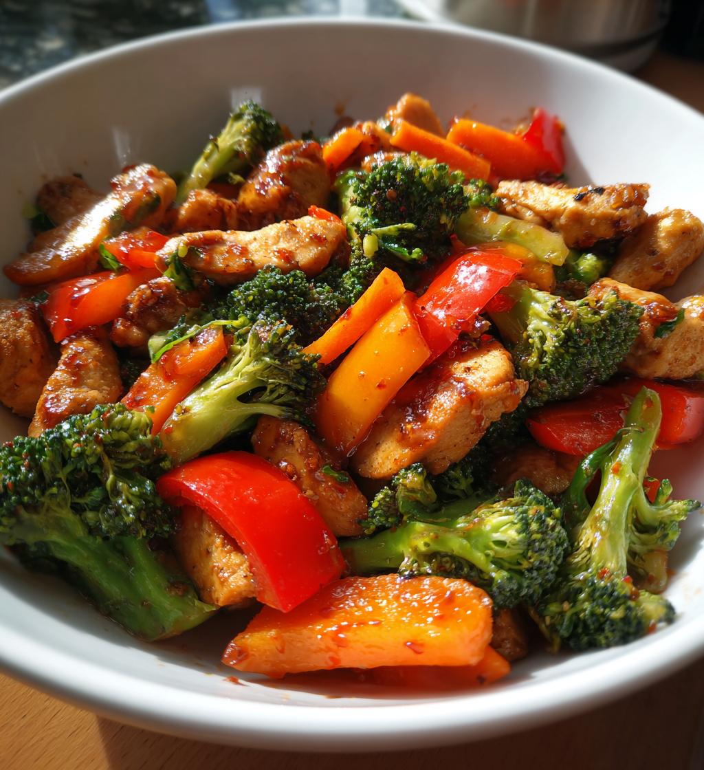 honey sriracha chicken stir fry