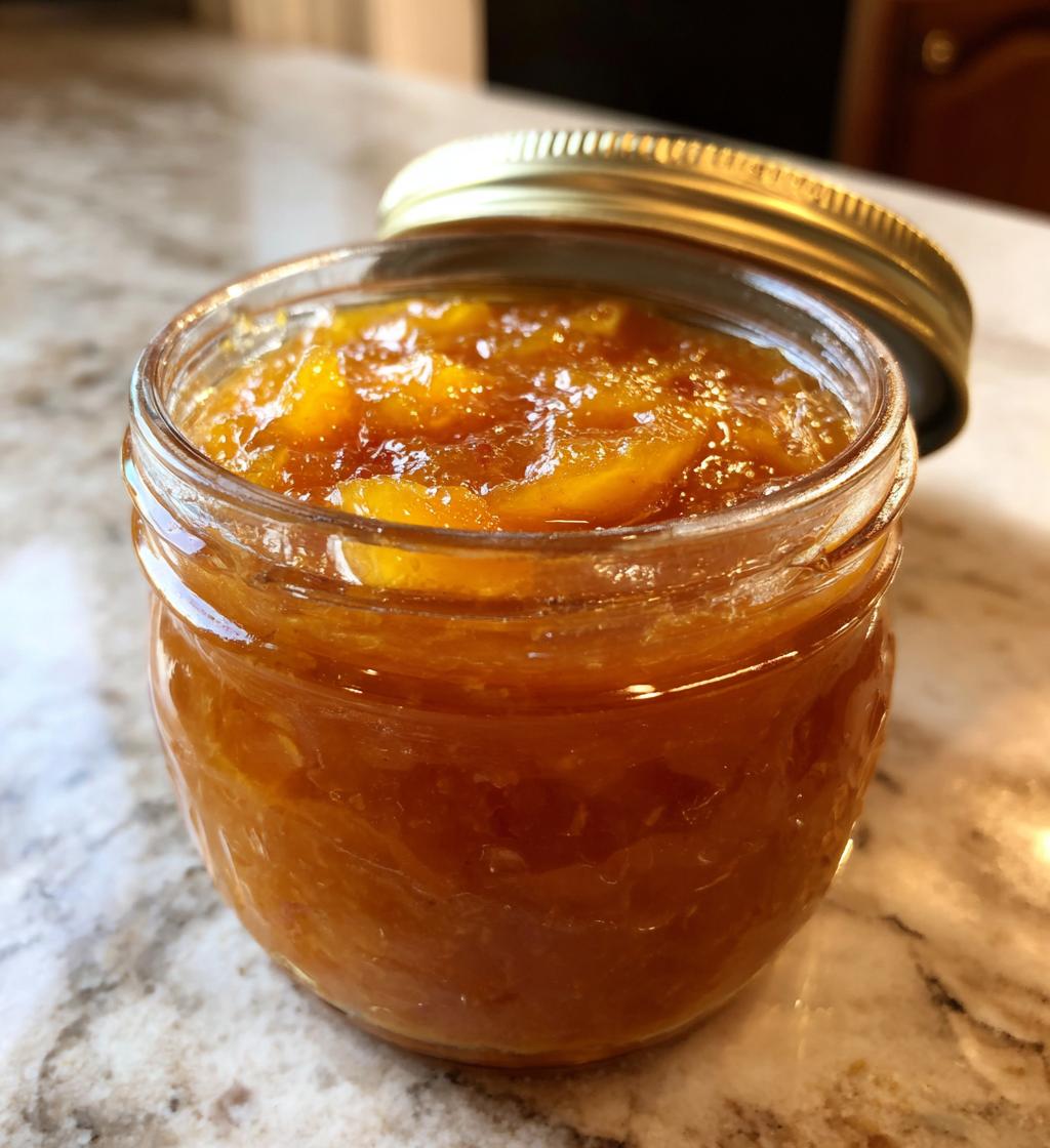 honey sweetened peach jam - detail 1