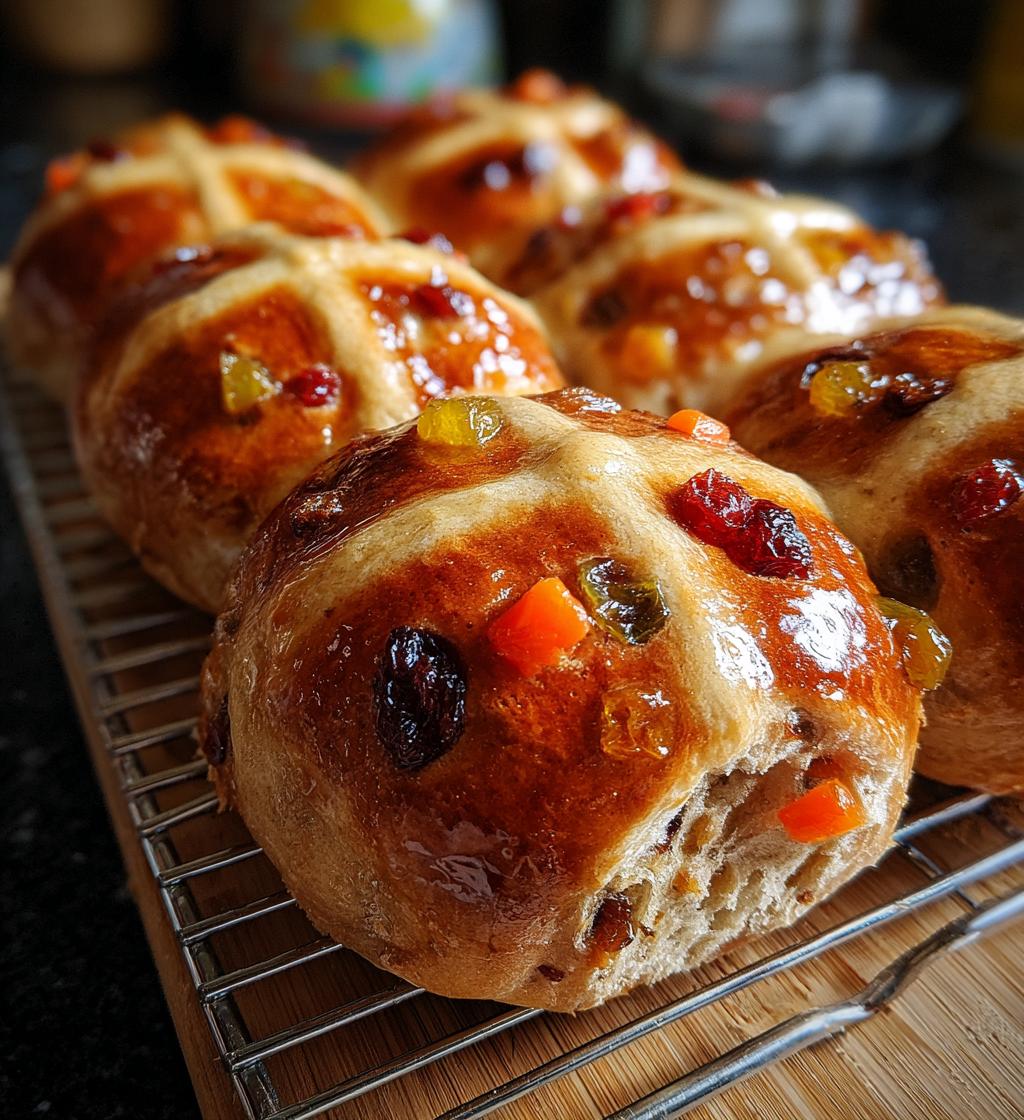 hot cross buns with candied fruit - detail 1