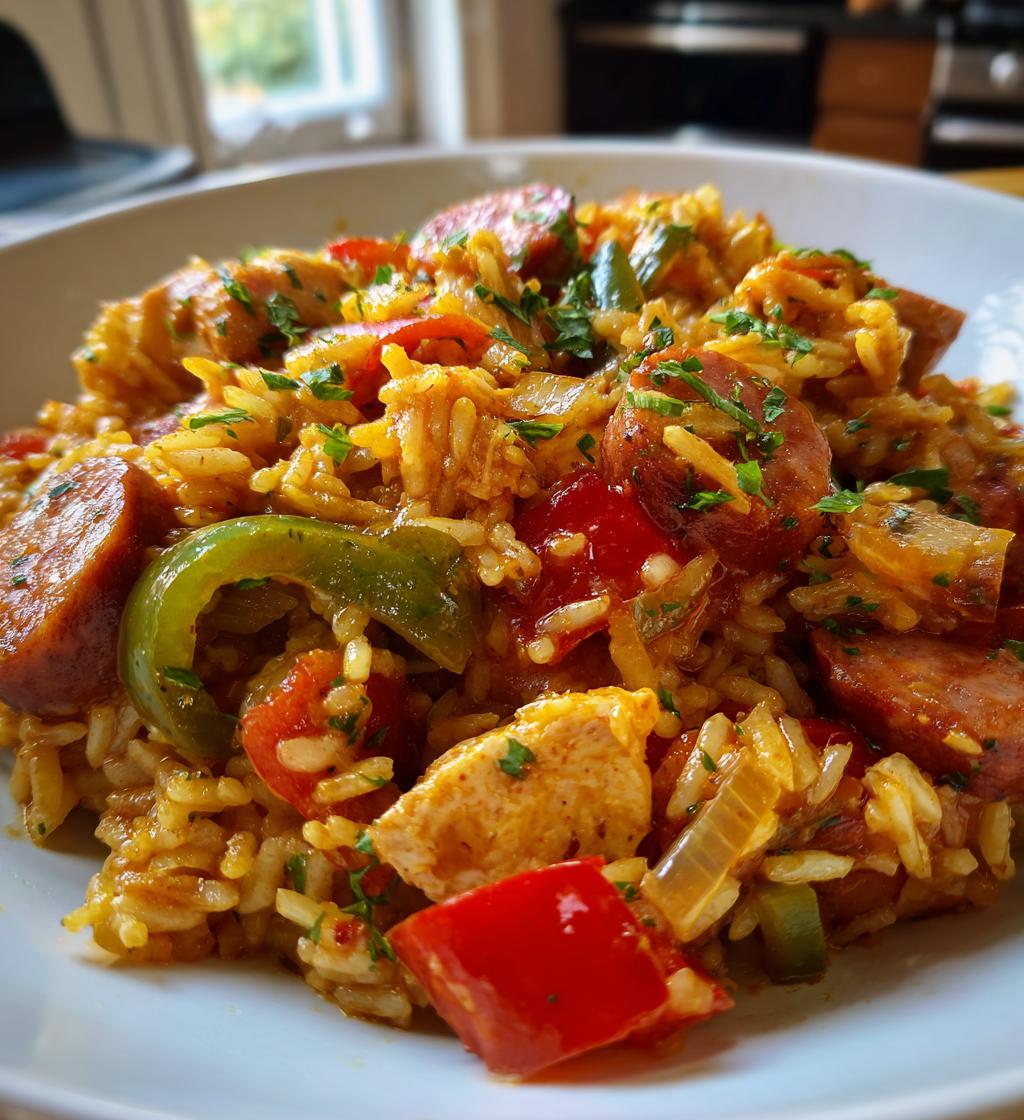 instant pot chicken and sausage jambalaya - detail 1