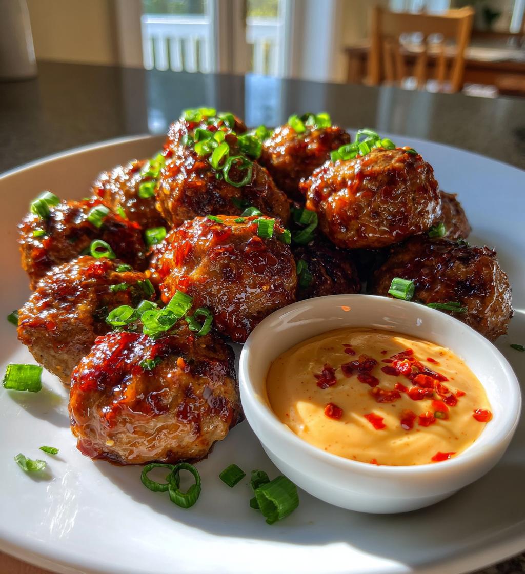 korean bbq meatballs with spicy mayo dip - detail 1