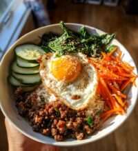 korean beef bibimbap bowl