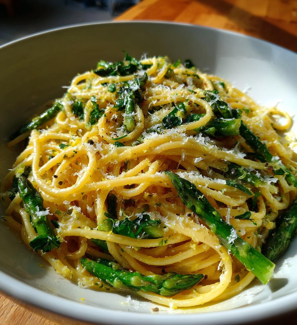 lemon asparagus pasta - detail 1