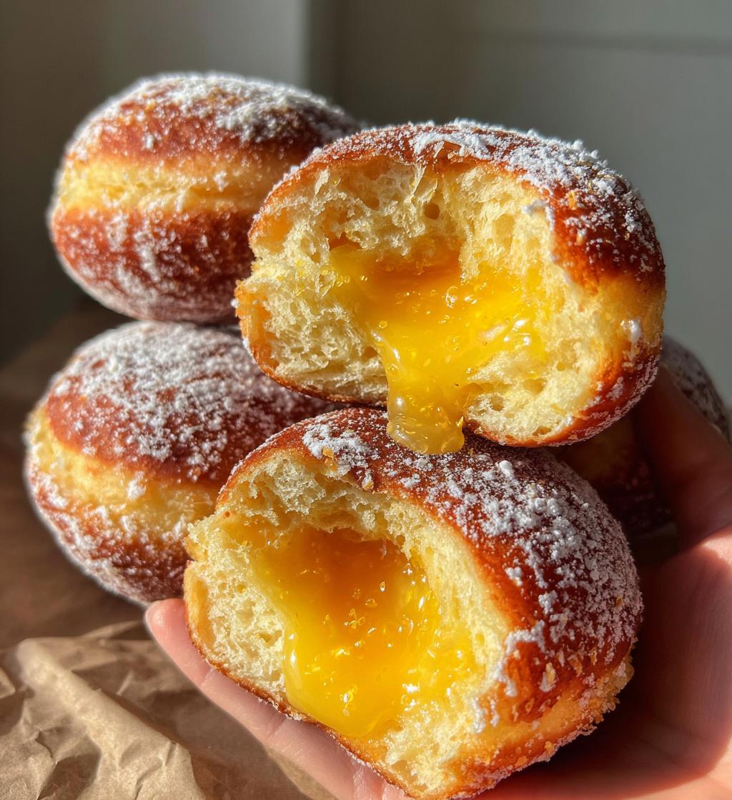 lemon curd filled donuts - detail 1