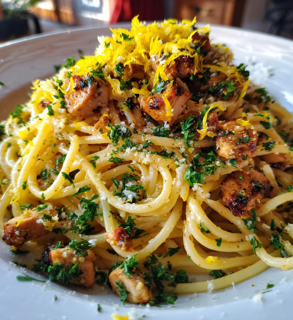 lemon garlic chicken pasta - detail 1