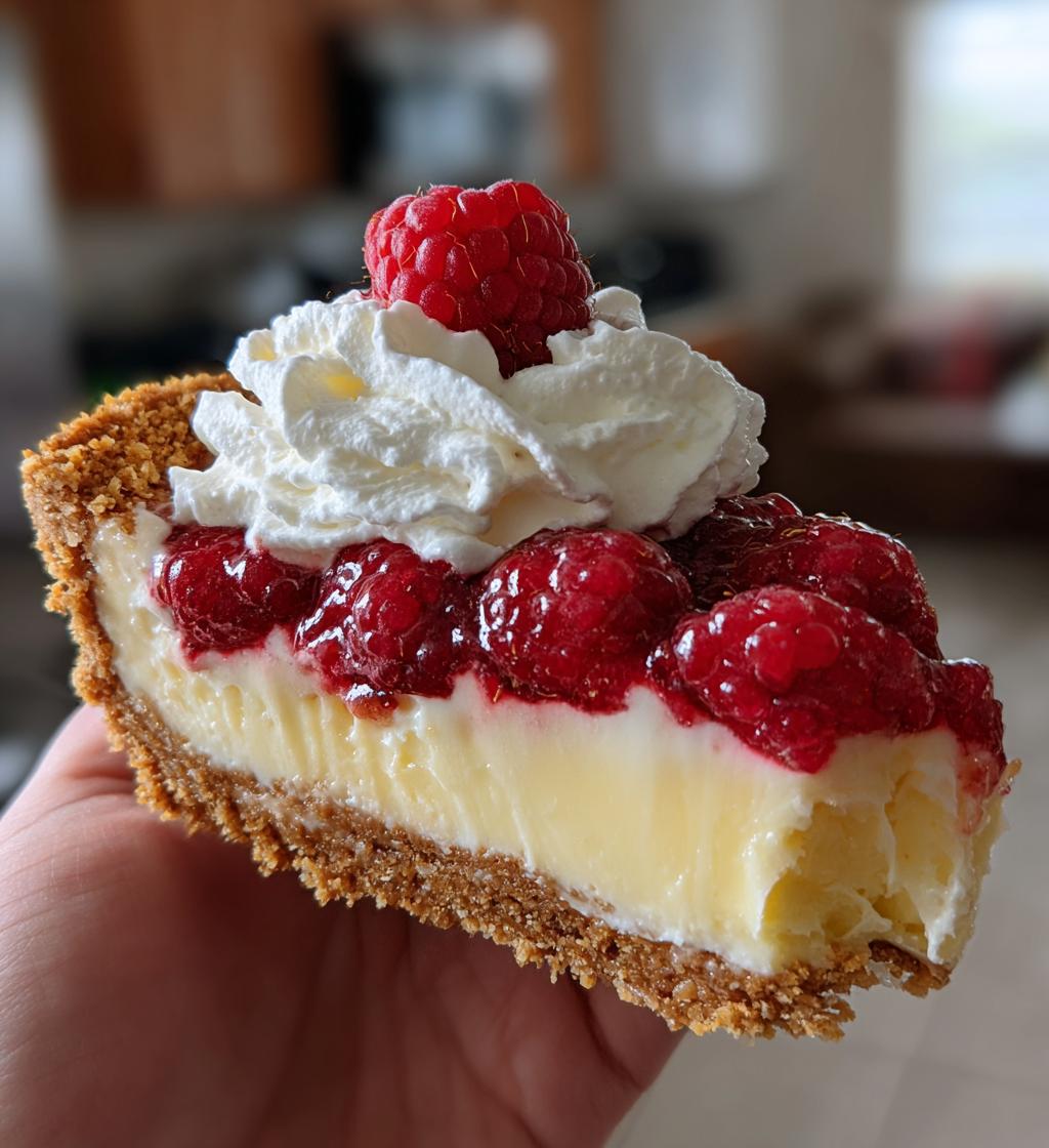 lemon raspberry layered pie - detail 1