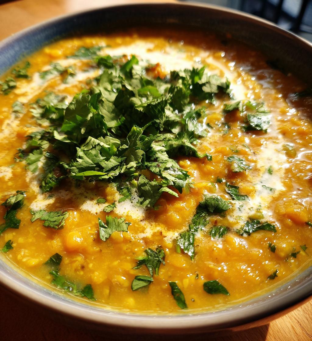 lentil curry with coconut milk - detail 1
