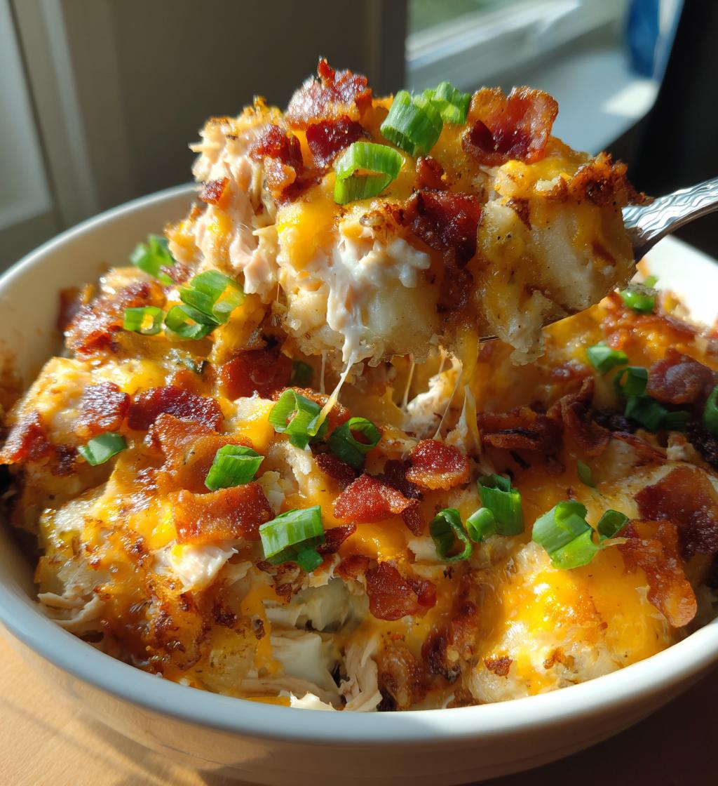 loaded potato ranch chicken casserole - detail 1