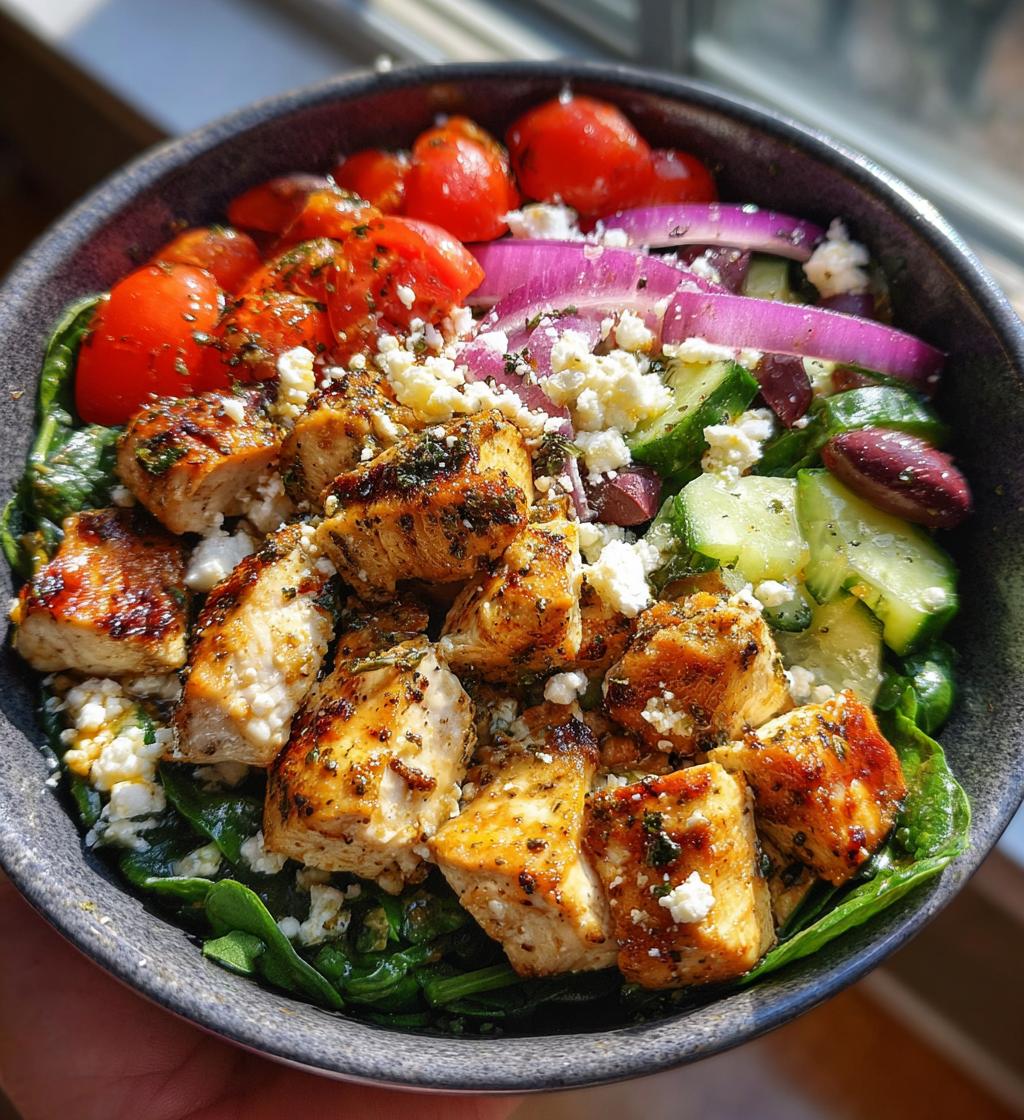 low carb greek chicken bowls