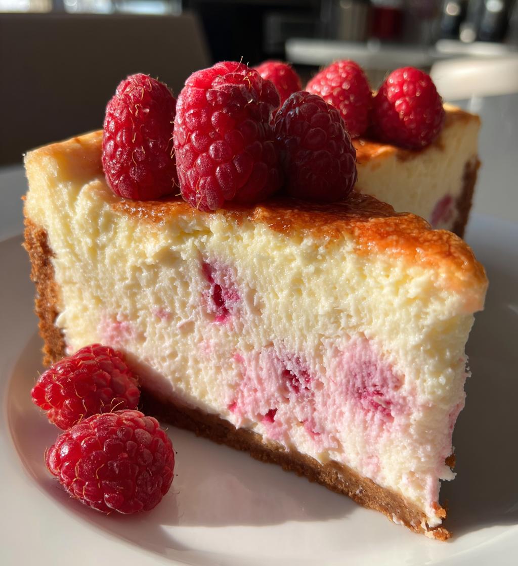 luxurious pink velvet raspberry cheesecake