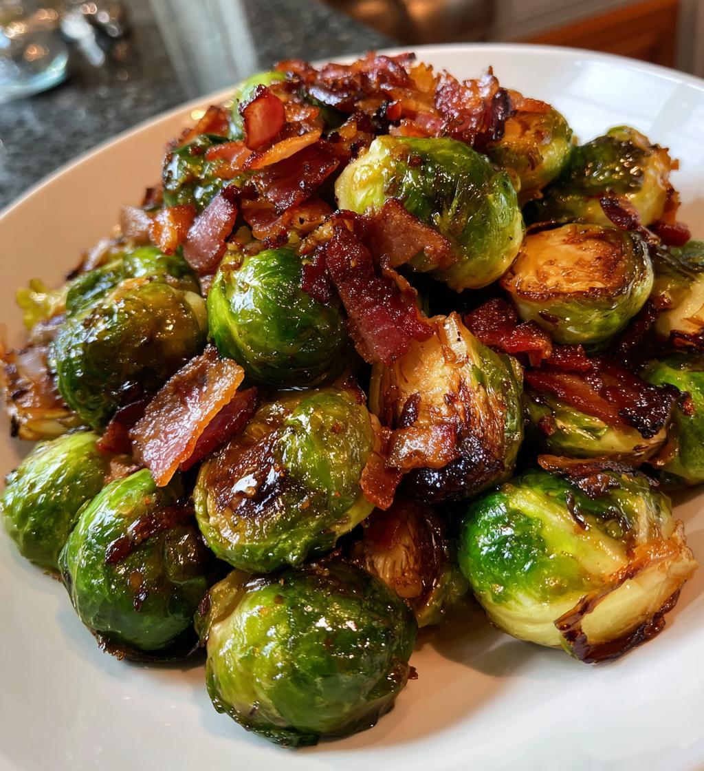 maple roasted brussel sprouts with bacon - detail 1