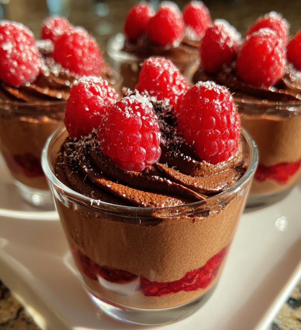 marry me no bake raspberry chocolate mousse cups - detail 1