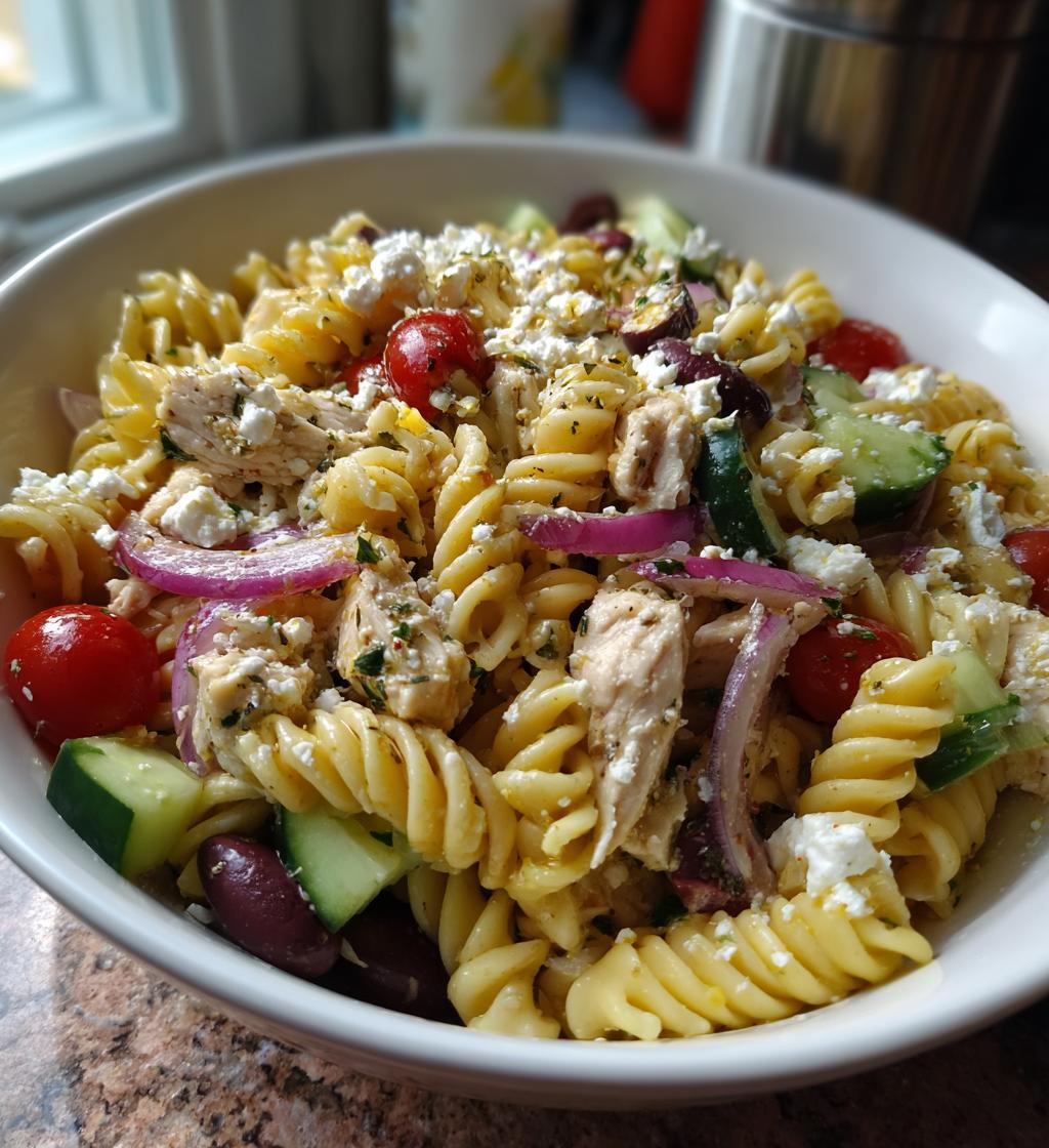 mediterranean chicken pasta salad