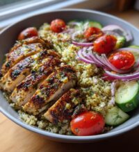 mediterranean lemon dill chicken bowls