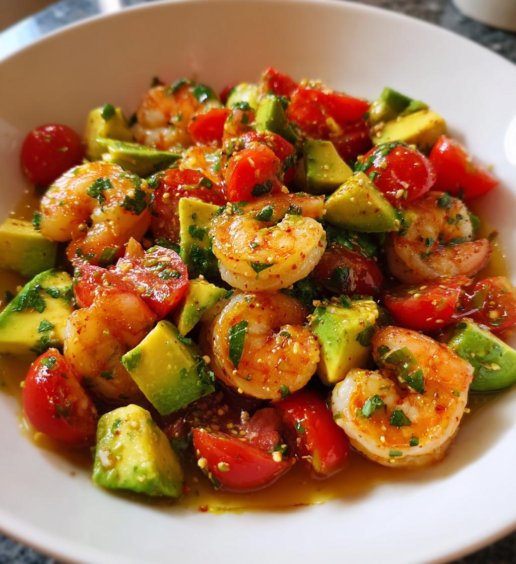 mediterranean shrimp and avocado salad
