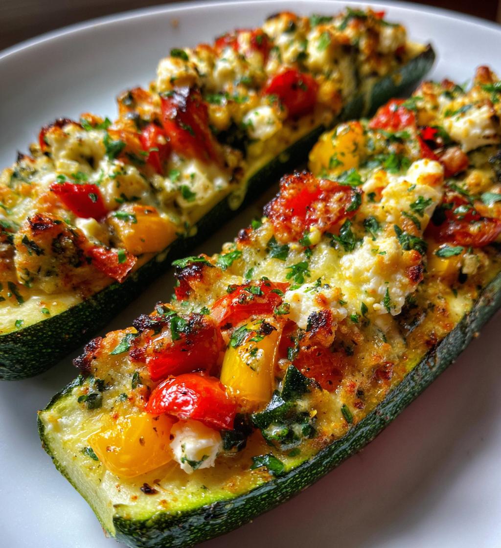 mediterranean stuffed zucchini - detail 1