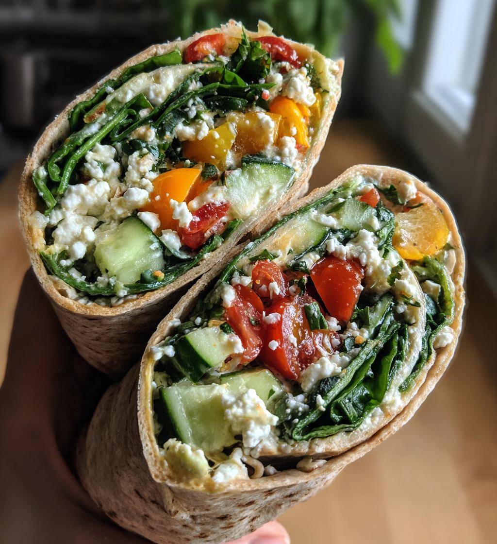 mediterranean veggie wraps - detail 1