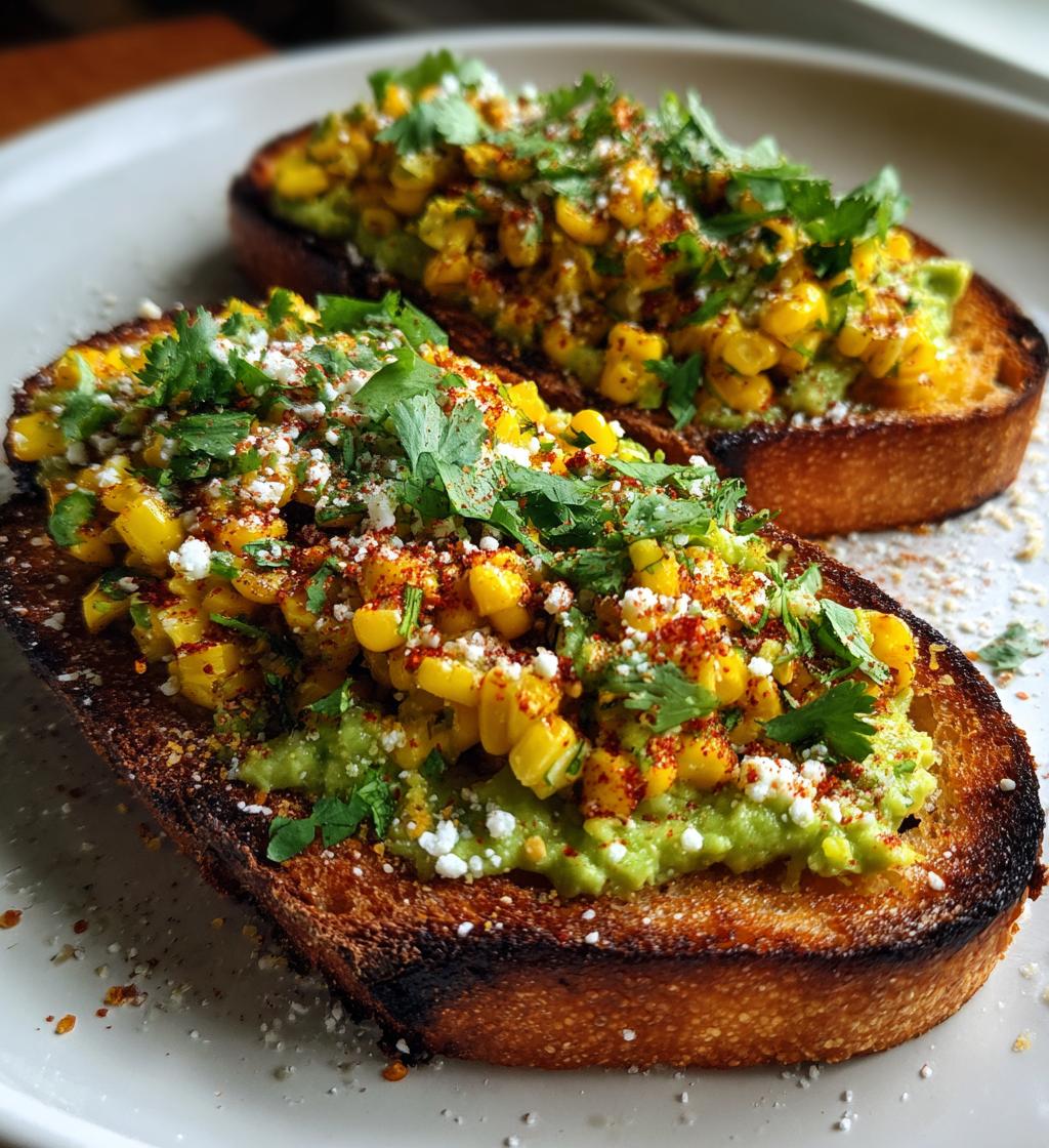 mexican street corn avocado toast - detail 1