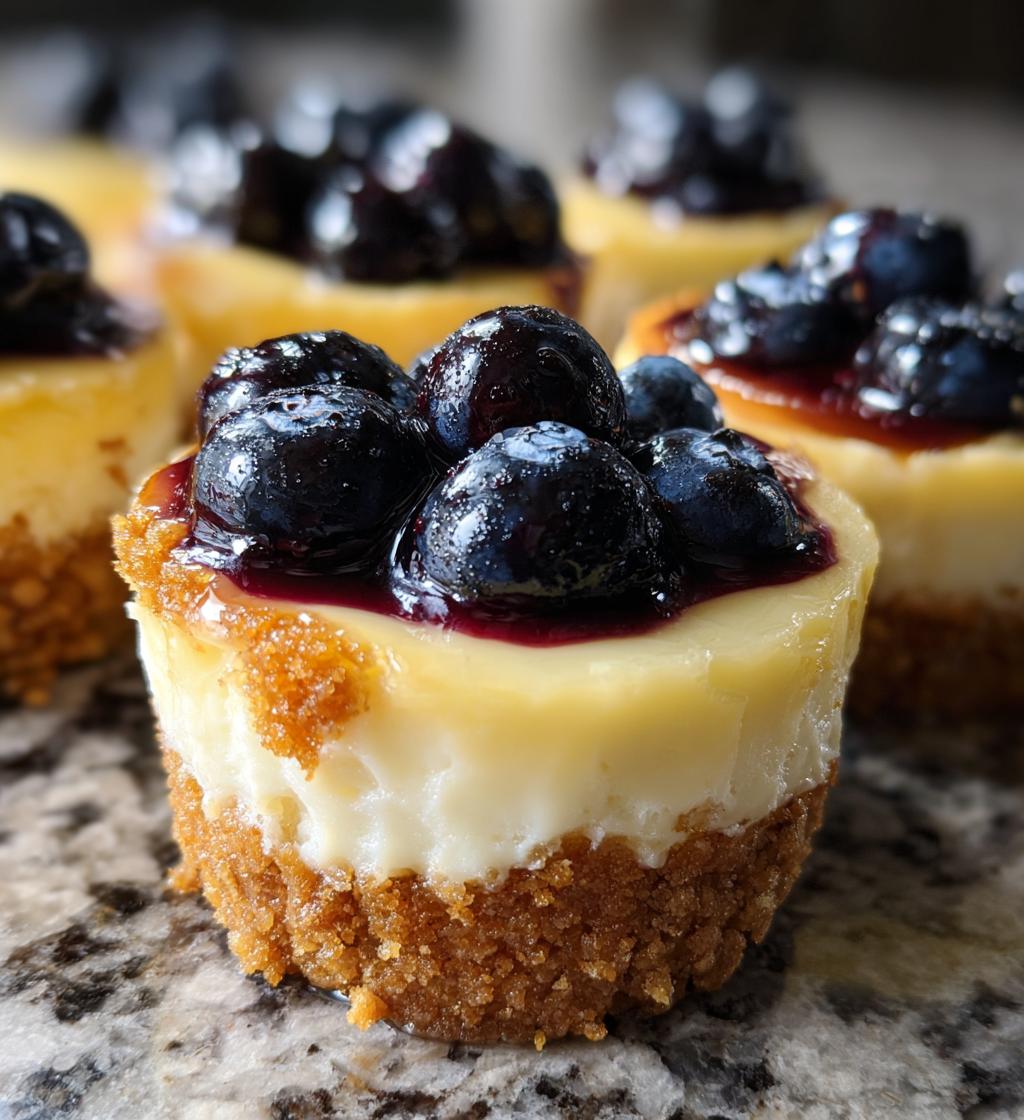 mini lemon blueberry cheesecakes - detail 1